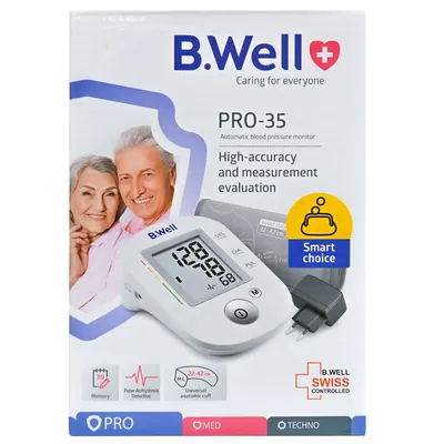Тонометр B.Well PRO-35 автоматичний з адаптером, манжета 22-42 см