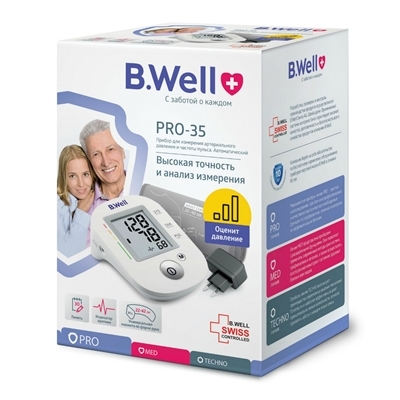 Тонометр B.Well PRO-35 автоматичний з адаптером, манжета 22-42 см