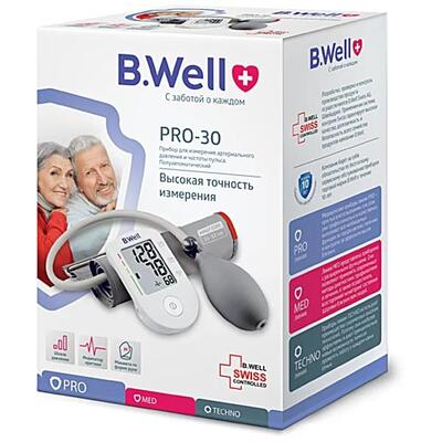 Тонометр B.Well PRO-30 напівавтоматичний, манжета 22-42 см, в комплекті з чохлом