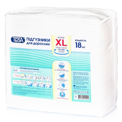 Подгузники для взрослых Teta размер XL, 18 штук