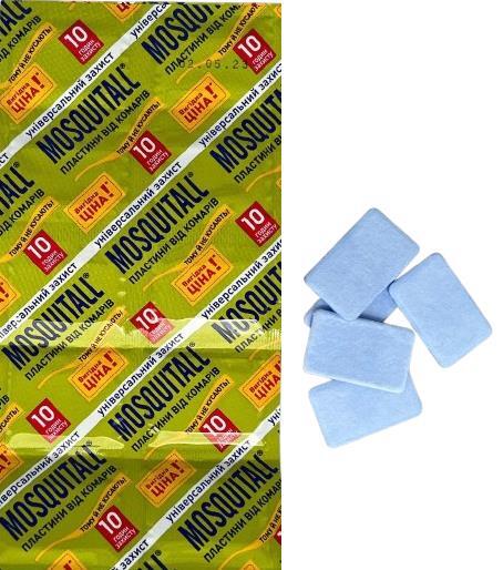 Пластины от комаров Mosquitall Универсальная защита, 10 часов, 10 шт