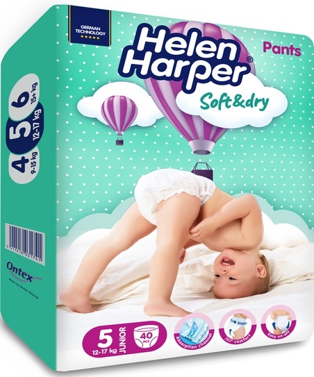 Подгузники-трусики Helen Harper Soft&Dry pants размер 5 Junior 12-17 кг, 40 шт