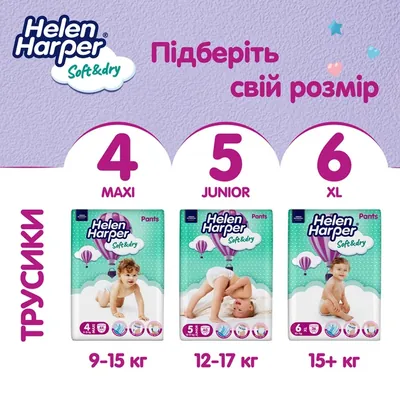 Підгузки-трусики Helen Harper Soft & Dry pants розмір 5 Junior 12-17 кг, 40 шт