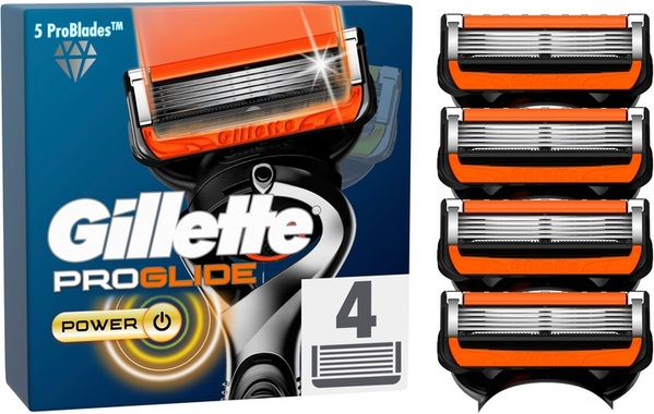 Картриджи сменные для бритья Gillette Fusion5 ProGlide Power, 4 шт