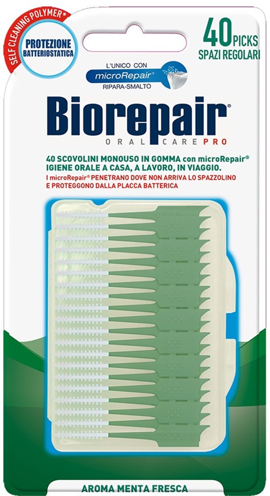 Зубочистки інтердентальні Biorepair силіконові M, 40 штук