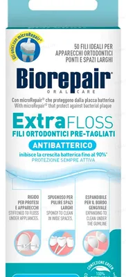 Зубна нитка-флос Biorepair розширююча з гідроксиапатитом і цинком, 50 штук
