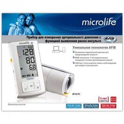 Тонометр Microlife ВР A6 PC автоматический