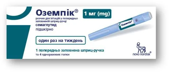 Оземпік розчин д/ін. 1 мг/дозу по 3 мл №1 у картр., вмонт. в шпр.-руч. з 4 голк. НовоФайн® Плюс