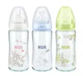 Пляшечка Nuk First Choice скляна з силіконовою соскою розмір 1, 240 мл