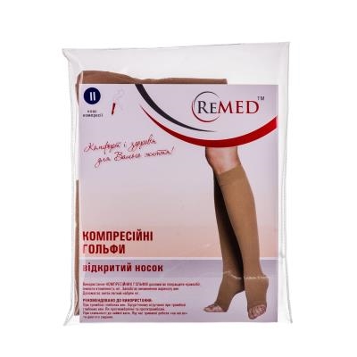 Гольфы компрессионные ReMed K101 открытый носок, удлиненный, класс компрессии 2, цвет бежевый, размер M