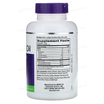 Жирні кислоти Natrol Omega-3 1000 мг 30%, 150 капсул