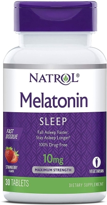 Мелатонин Natrol Melatonin 10 mg Strawberry Flavor, 30 таблеток