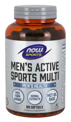 Мультивітаміни для чоловіків NOW Sports Men's Active Sports Multi м'які капсули №180