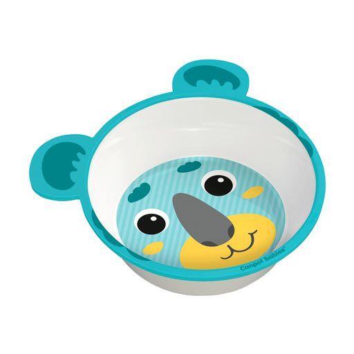 Тарелка из меламина Canpol babies из меламина антискользящая с ушками, синяя 4/520_blu