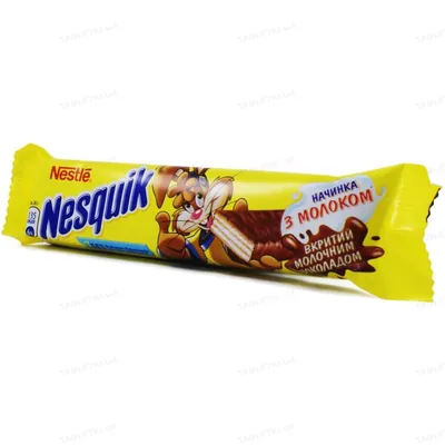 Батончик вафельний Nesquik з молоком у молочному шоколаді, 26 г