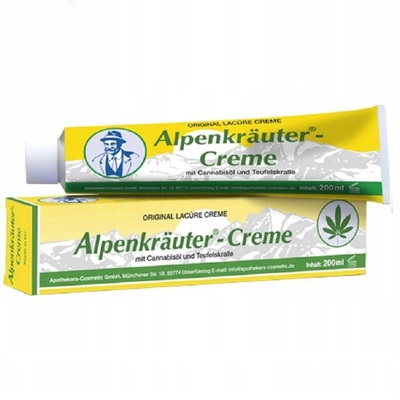 Крем Lacure Alpenkrauter Creme для суставов с экстрактом конопли и лекарственных трав, 200 мл