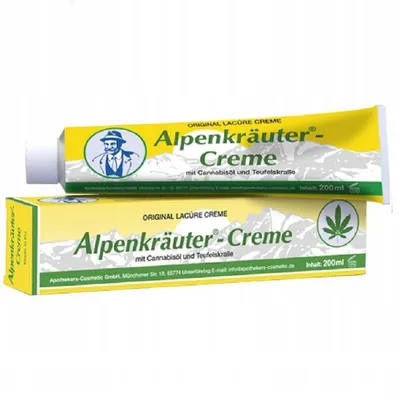 Крем Lacure Alpenkrauter Creme для суглобів з екстрактом конопель і лікарських трав, 200 мл