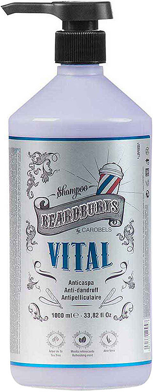 Шампунь Beardburys Vital для волос против перхоти с эффектом пилинга, 1000 мл