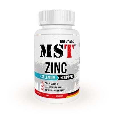 Минеральный комплекс MST Nutrition Zn+Selenium+Copper, 100 растительных капсул
