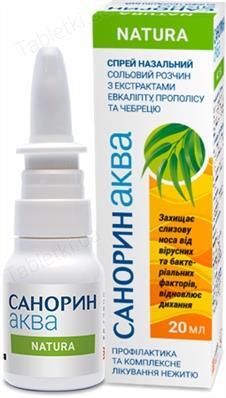 Санорин Аква Натура спрей наз. по 20 мл у флак. з механ. насос.-дозат. та аплік.