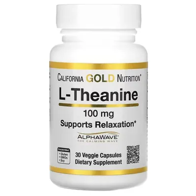 L-теанин California Gold Nutrition L-Theanine 100 мг вег. капсули №30