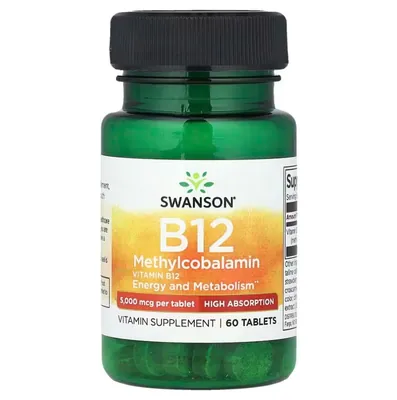 Вітамін В12 (метилкобаламін) Swanson Vitamin B12 Methylcobalamin 5000 мкг, 60 таблеток