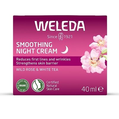 Крем для обличчя Weleda Дика троянда та Білий чай розгладжувальний нічний, 40 мл