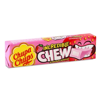 Конфеты жевательные Chupa Chups Невероятная клубника, 45 г