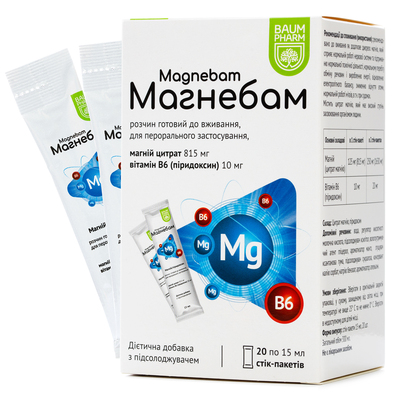 Магнебам Baum Pharm раствор по 15 мл №20 в стиках