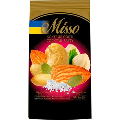 Горіхи солоні Misso Coctail Salty асорті, 100 г