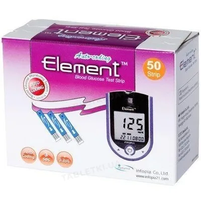 Тест-смужки Element для глюкометра, 50 штук (2х25)