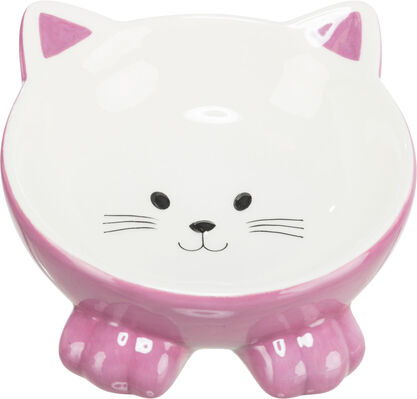 Миска для котів Trixie 24807 Котик ергономічна керамічна, 0,15 л/14 см