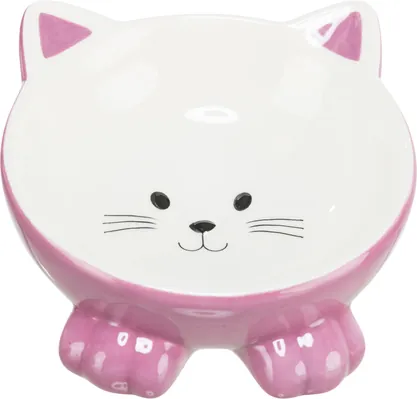 Миска для котів Trixie 24807 Котик ергономічна керамічна, 0,15 л/14 см