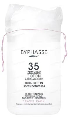 Диски ватні Byphasse для зняття макіяжу, travel pack, 35 шт
