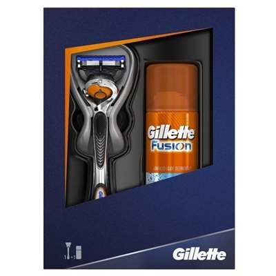 Набор Бритва Gillette Fusion + 1 Кассета + Гель для бритья Fusion Увлажняющий, 75 мл