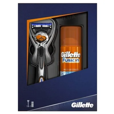 Набір Бритва Gillette Fusion + 1 Касета + Гель для гоління Fusion Зволожуючий, 75 мл