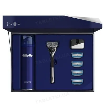 Набір Бритва Gillette Fusion5 ProShield + 5 Касет + Гель для гоління + Підставка