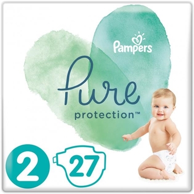 Підгузки дитячі Pampers Pure Protection розмір 2 Mini, 4-8 кг, 27 шт