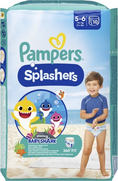 Подгузники-трусики Pampers Splashers размер 5-6, 14+ кг, для плавания, 10 шт