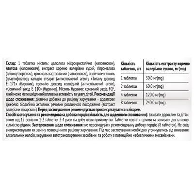 Валеріани екстракт Профі Фарм таблетки №100 (20х5)