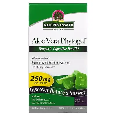Алое Вера Nature's Answer Aloe Vera Phytogel 250 мг, 90 капсул