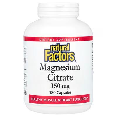 Магний цитрат Natural Factors Magnesium citrate 150 мг, 180 капсул