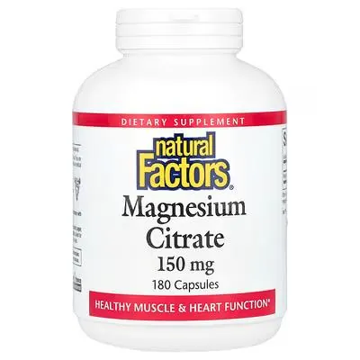 Магній цитрат Natural Factors Magnesium citrate 150 мг, 180 капсул