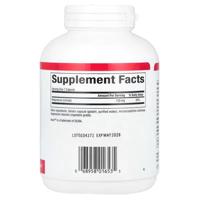 Магній цитрат Natural Factors Magnesium citrate 150 мг, 180 капсул