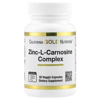 Цинк-L-карнозин California Gold Nutrition Zinc-L-Carnosine complex, 30 капсул