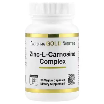 Цинк-L-карнозин California Gold Nutrition Zinc-L-Carnosine Complex вег. капсули №30