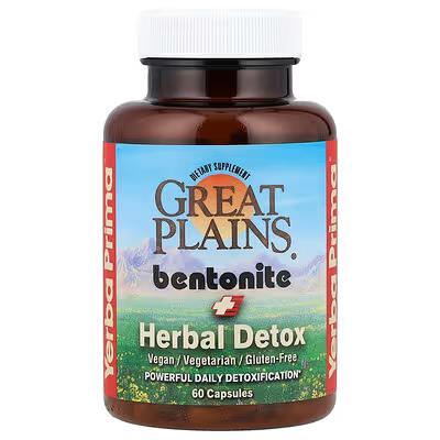 Белая глина Бентонит Yerba Prima Great Plains bentonite, 60 капсул