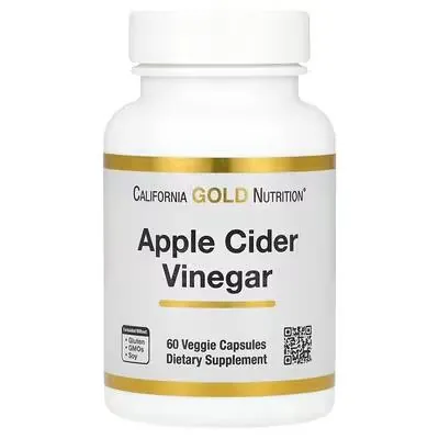 Яблучний оцет California Gold Nutrition Apple Cider Vinegar вег. капсули №60