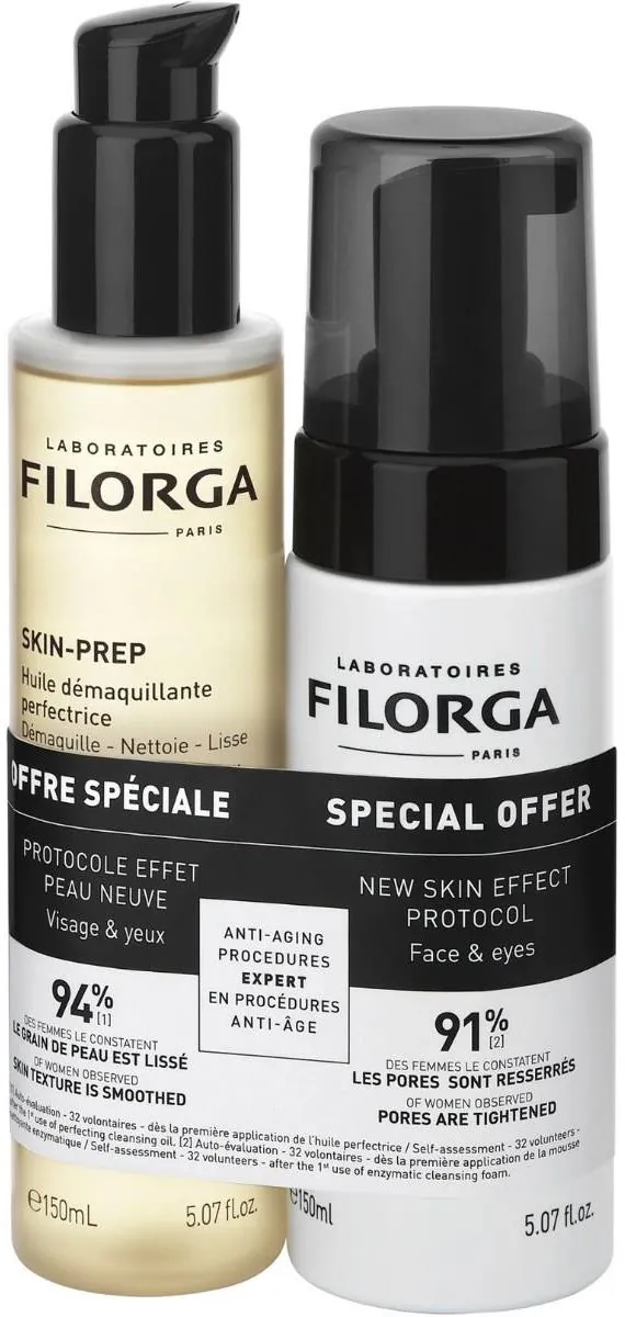 Набір Filorga Skin-Prep (Олія очищувальна 150 мл + Мус ензимний очищувальний 150 мл)