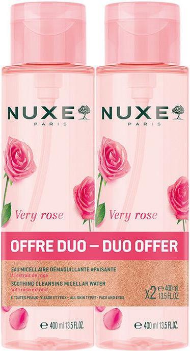 Набор Duo Мицеллярная вода Nuxe Very Rose для лица, 2 шт х 400 мл